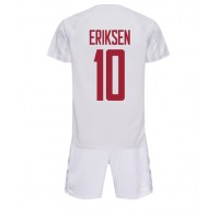 Dres Danska Christian Eriksen #10 Gostujuci za djecu SP 2022 Kratak Rukav (+ kratke hlače)